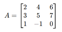 Different types of Matrices with example